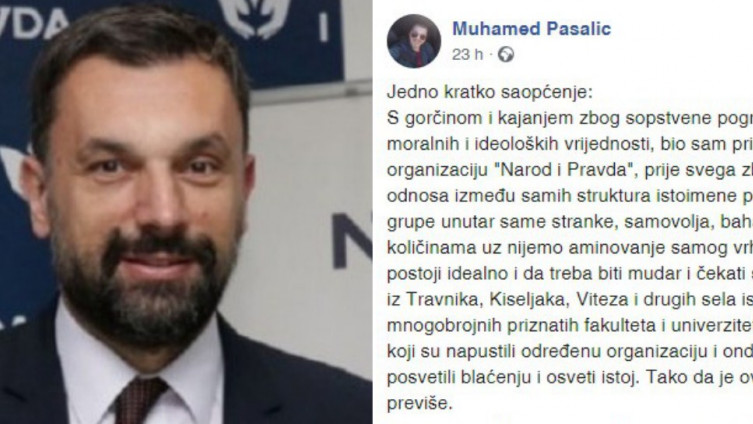 Pašalić napustio Narod i pravdu uz poruku: Allahu moj, sačuvaj me licemjerstva, ružnog morala, želje za slavom i pretvaranjem