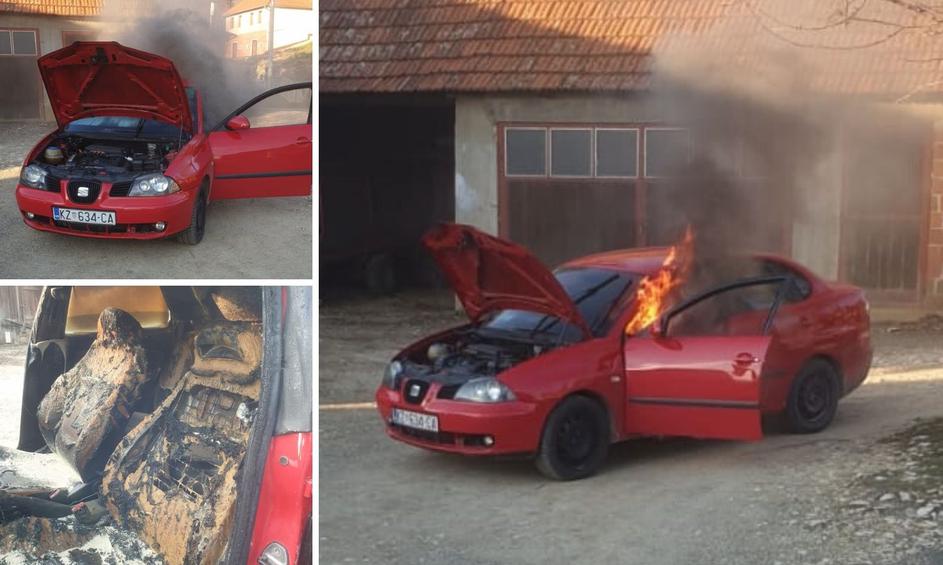 (FOTO) 20-godišnjak u šali sebi zapalio automobil: “Bio sam pijan”