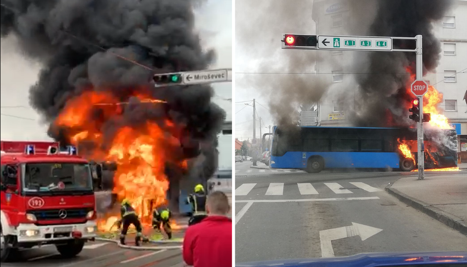 (VIDEO) Autobus u plamenu: ‘Svi su putnici uspjeli istrčati…’