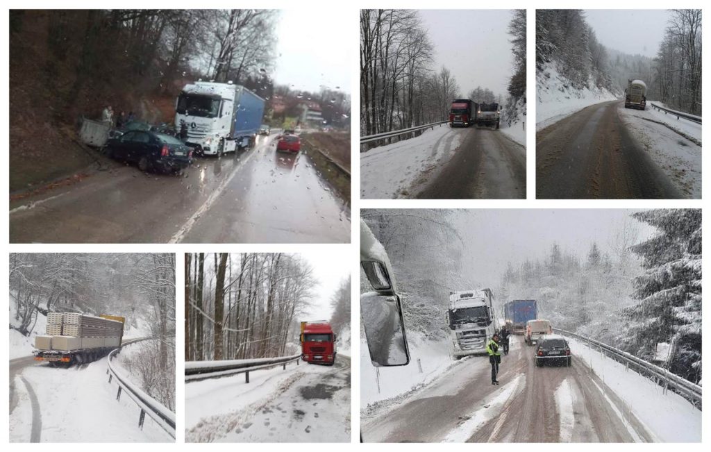 Snijeg izazvao velike probleme na putevima u BiH (FOTO)