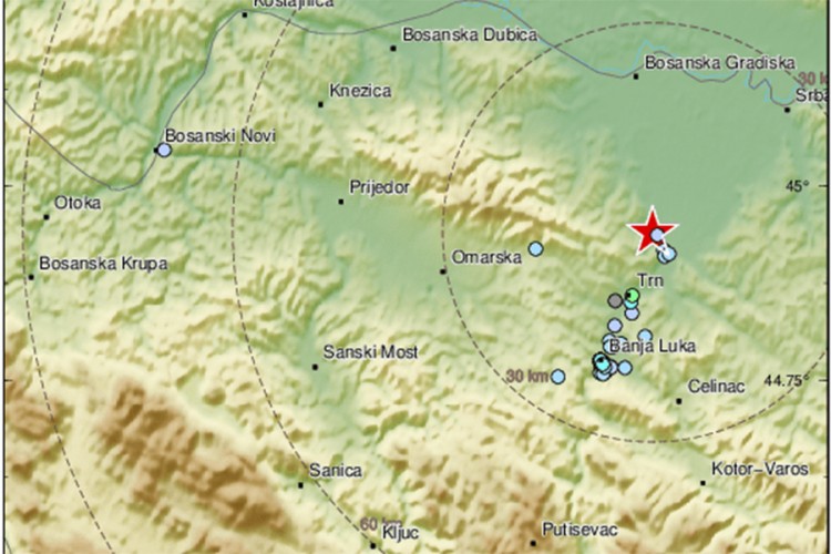 Bosnu i Hercegovinu pogodio zemljotes od 2,7 stepeni po Rihteru