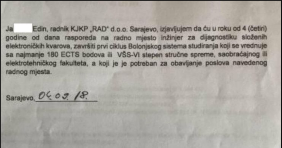 Da li je ovo moguće: Pismeno obećao direktoru da će završiti fakultet i dobio posao inženjera?