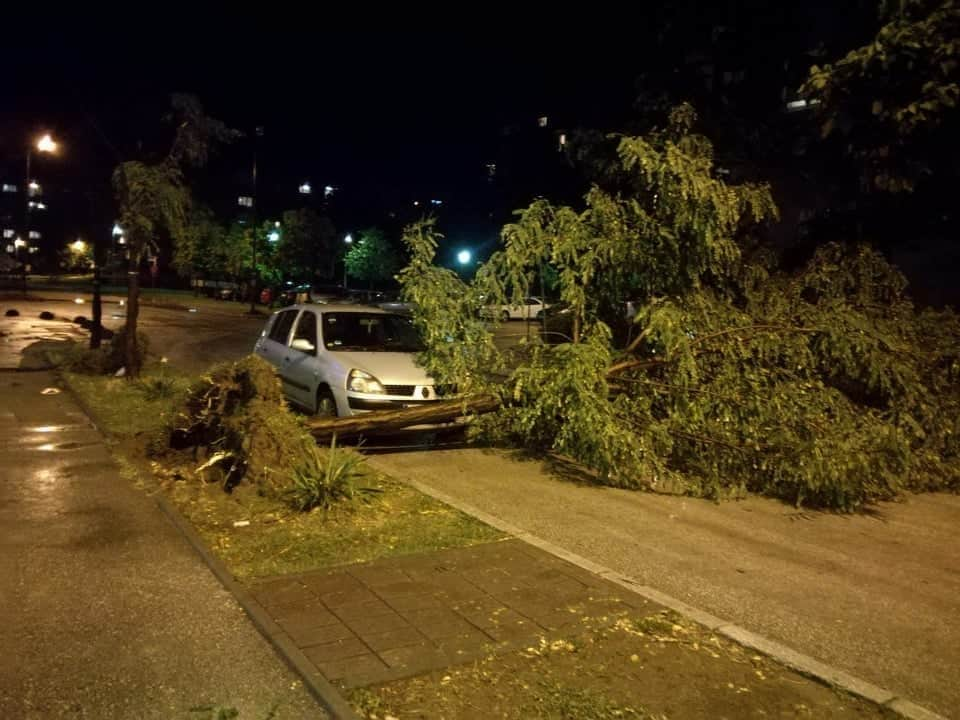 (VIDEO) Veliko nevrijeme pogodilo Tuzlu: Vjetar čupao drveće, pričinjena materijalna šteta