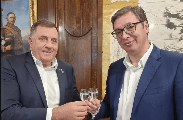 Dodik i Vučić uz rakiju nazdravili za plasman Srbije na Mundijal