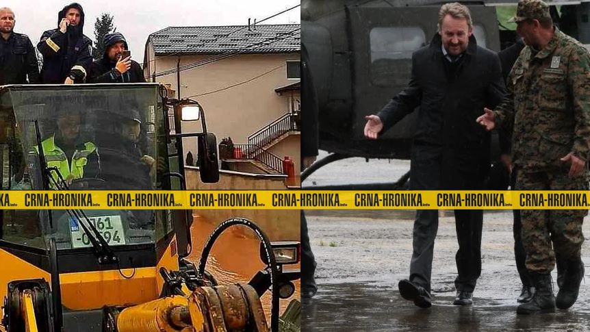 (FOTO) Ko je bolje obišao poplave: Izetbegović helikopterom ili Konaković bagerom?