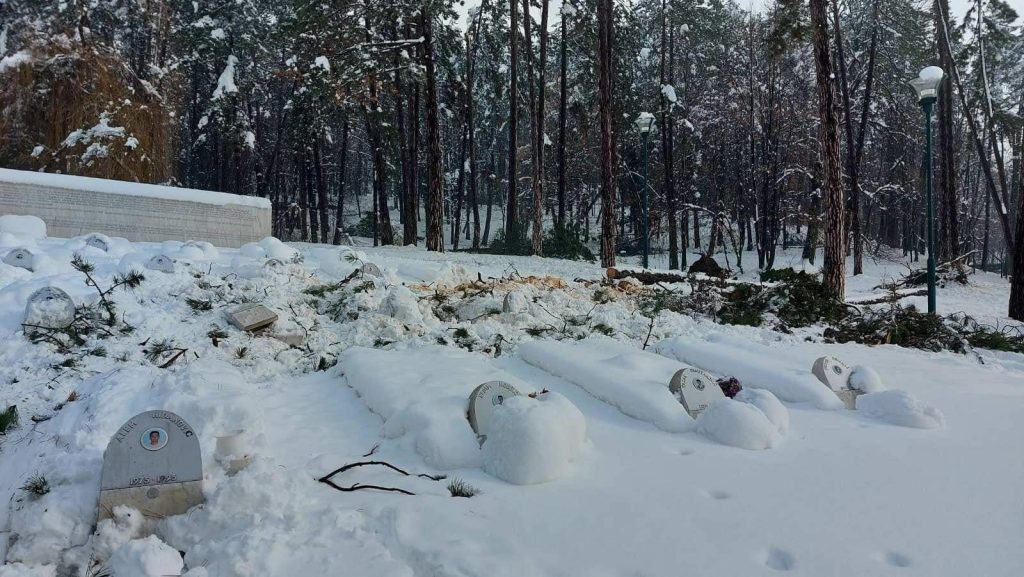 (FOTO) Nemar nadležnih u Tuzli: Popadalo drveće na mezare i grobove žrtava masakra na Tuzlanskoj kapiji