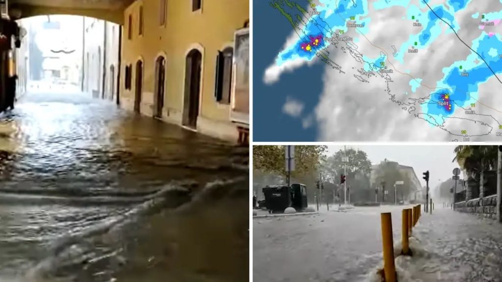 (VIDEO) Haos u Splitu: U sat vremena pala ogromna količina kiše, ulice pod vodom