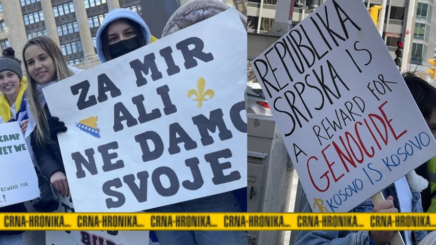 (FOTO)  Bosanci u Americi organizovali proteste “Za mir, ali ne damo svoje”