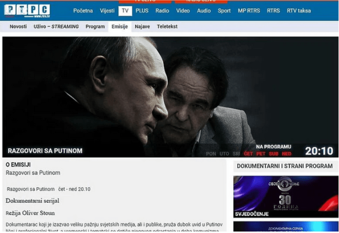 Dok rusku agresiju osuđuje cijeli svijet na RTRS-u dokumentarac o Putinu