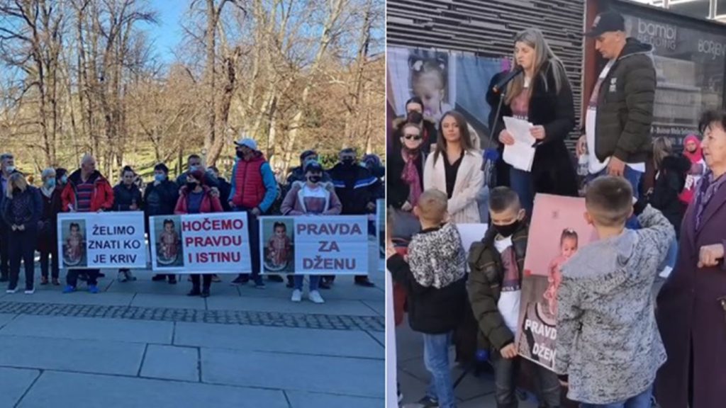 Amila Gadžun s protesta poručila: Tri mjeseca živimo u agoniji, a naše Džene više nema!