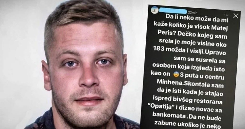 Policija provjerava je li manekenka u Münchenu stvarno vidjela Mateja Periša