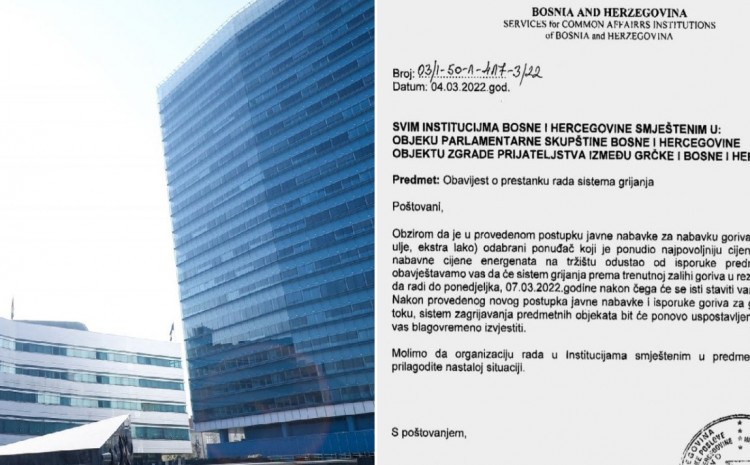 DOZNAJEMO: Sve državne institucije ostaju bez grijanja