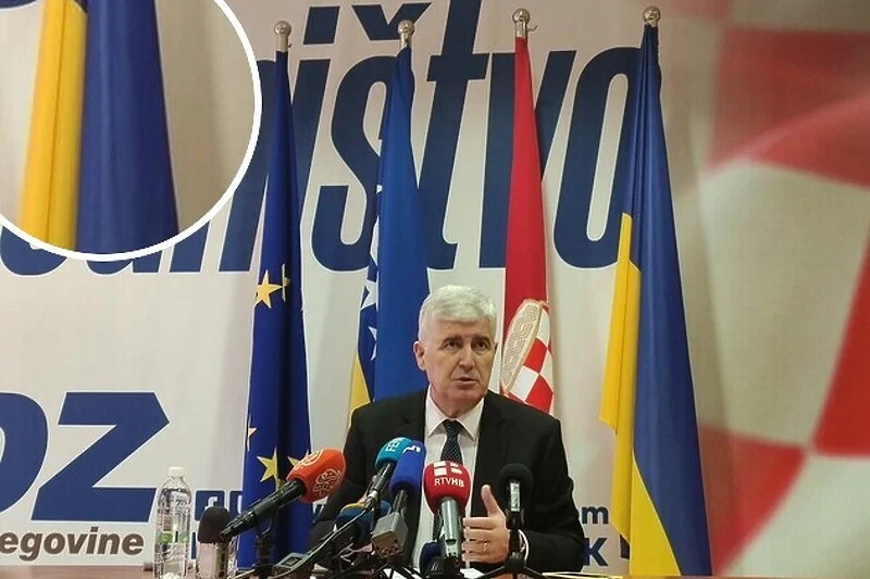 Nakon što je HDZ jučer odbio osuditi Rusiju, Čović se danas pojavio s ukrajinskom zastavom