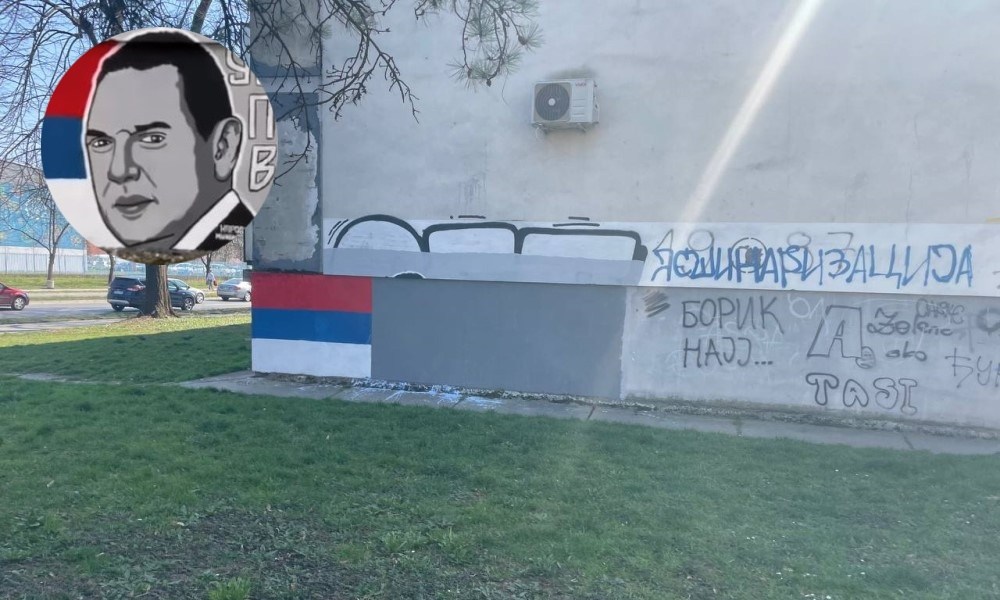 (FOTO) Prekrečen mural Aleksandra Vulina u Banjaluci