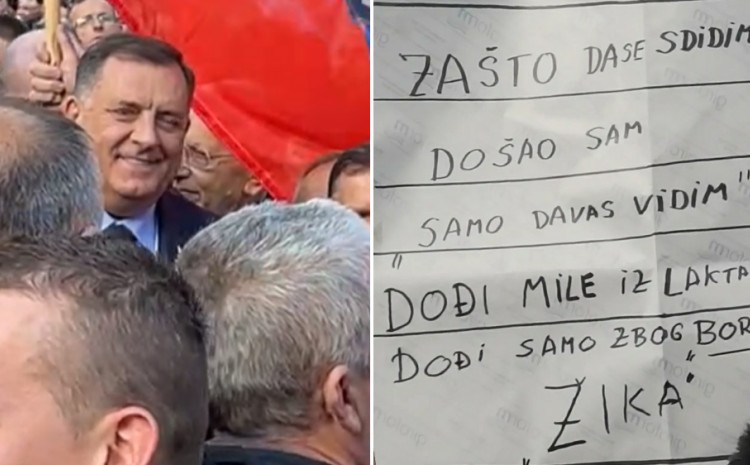 Pogledajte kakvu poruku je Dodik dobio u Banja Luci: “Zašto da se sdidim, došao sam samo davas vidim”