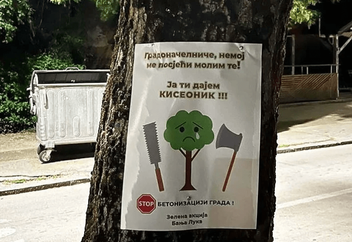 Banjalučani nezadovoljni sječom drveća, osvanuli plakati s porukom Stanivukoviću