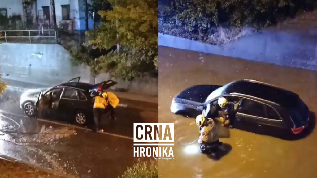 (VIDEO) Dva skupocjena terenca zarobljena na Otoci u Sarajevu. Vatrogasci spašavali vozače