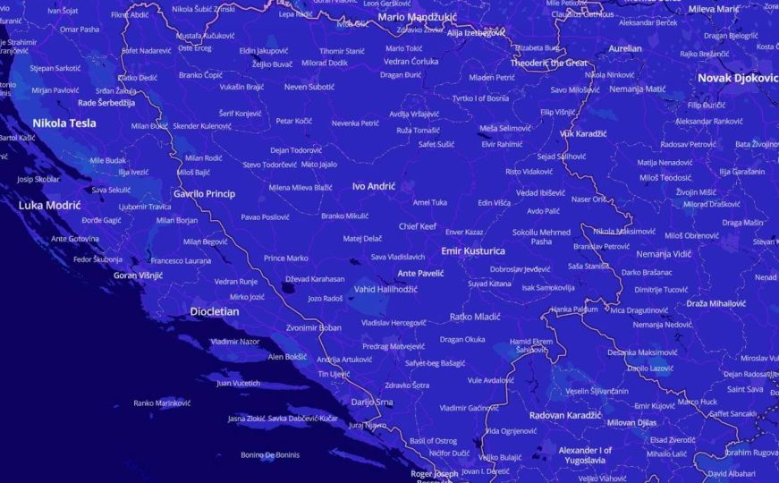 Interaktivna mapa za radoznale: Jednim klikom saznajte ko je ‘najpopularnija’ osoba u vašem području