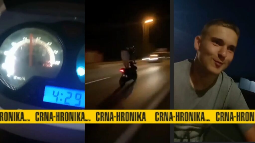 (VIDEO) Divljanje na Tešanjci: Bez zaštite popeo se na motor i snimao