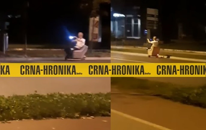 Neobična situacija u Zenici: Na trotinet stavio fotelju pa se provozao Bulevarom (VIDEO)