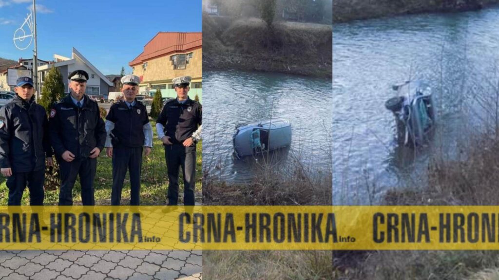 (FOTO) Policijski službenici spasili vozačicu koja je cijelu noć provela u hladnoj rijeci