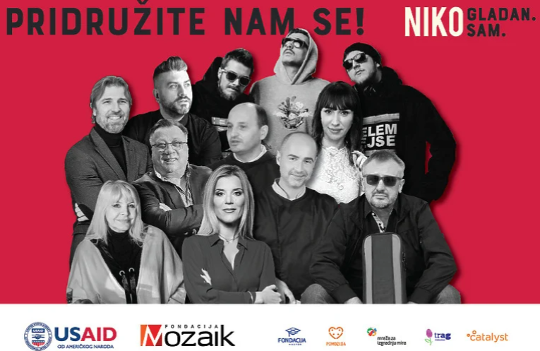 Inicijativu “Niko gladan. Niko sam.” podržali Halid, Hanka, Letu Štuke i druge poznate ličnosti