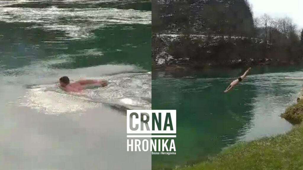 (VIDEO) Cazinski Hulk skočio i zaplivao u hladnoj Uni: “Mnogi ovo ni u ljeto ne smiju”