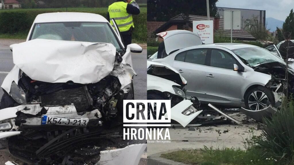 (FOTO) U teškoj nesreći kod Živinica povrijeđena jedna osoba, automobili smrskani ostali na cesti