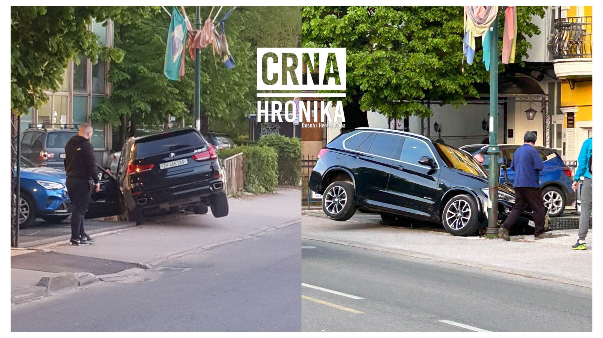 (FOTO) Nesreća u Sarajevu: BMW-om se zabio u stub