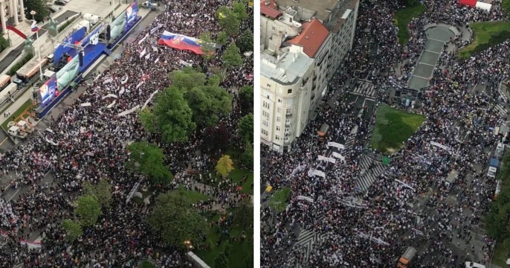 (VIDEO) Koliko je ljudi bilo na Vučićevom skupu? Njegovi mediji kažu 200.000