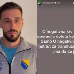 Damir Džumhur: 0 negativna krv se traži za operaciju deteta koje je ranjeno