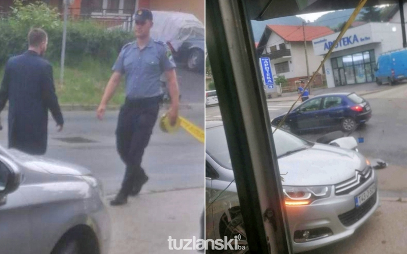 Teška nesreća u Tuzli: Vozač Forda izgubio kontrolu pa udario policajca na motoru