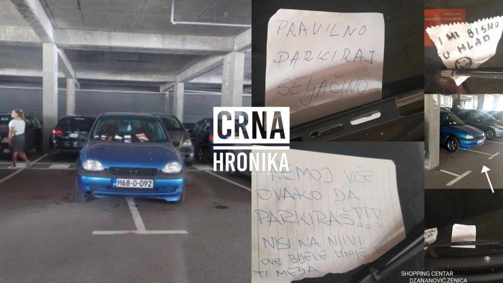 (FOTO) Pogledajte poruke koje su parking papku ostavili u Zenici: “Seljačino i mi bi u hlad”