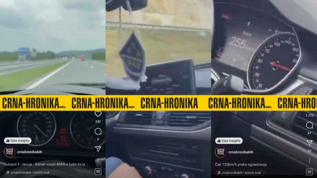 (VIDEO) Divljanje bahatih vozača po autoputevima u BiH: Voze čak 125 km/h preko ograničenja