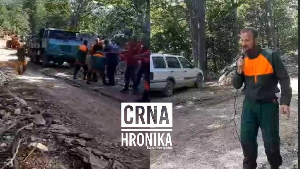 (VIDEO) Snaga bosanskog radnika: Rukama vuku pun i natovaren kamion