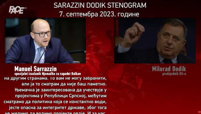 Stenogram razgovora Saracina i Dodika: “Rakija Vam je bolja nego politika”