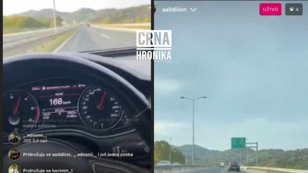 (VIDEO) Mladić Aldin rizikovao svoj život, vozio 168 km/h zbog lajva u kojem su ga 4 osobe gledale