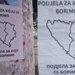 U Tuzli neko zalijepio plakate podjele BiH između Srbije i Hrvatske