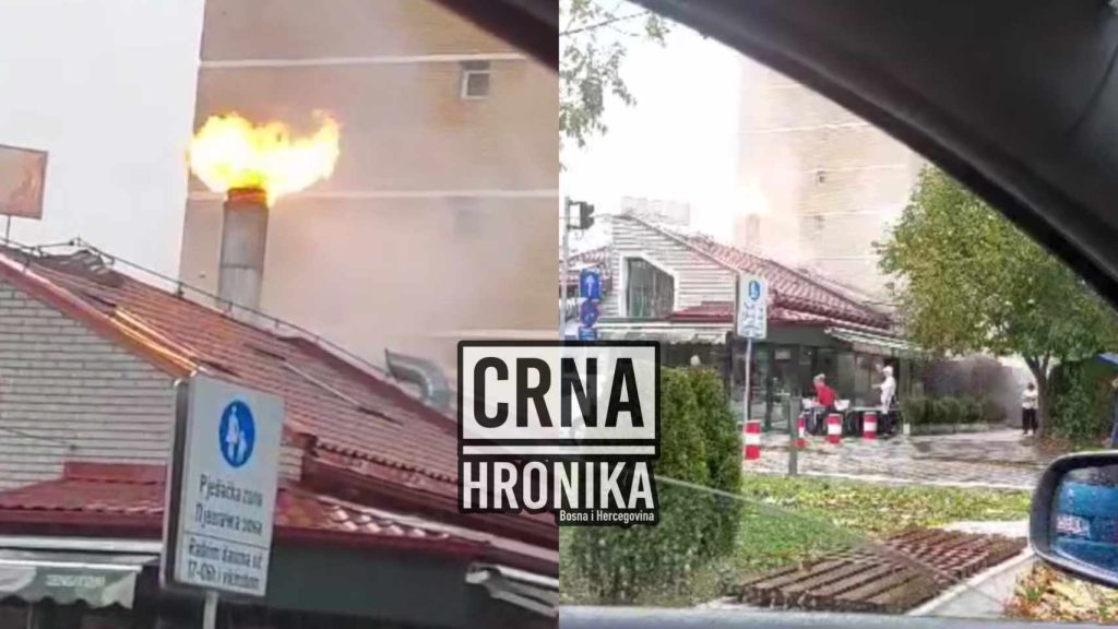 (VIDEO) Požar na poznatoj sarajevskoj ćevabdžinici na Dobrinji