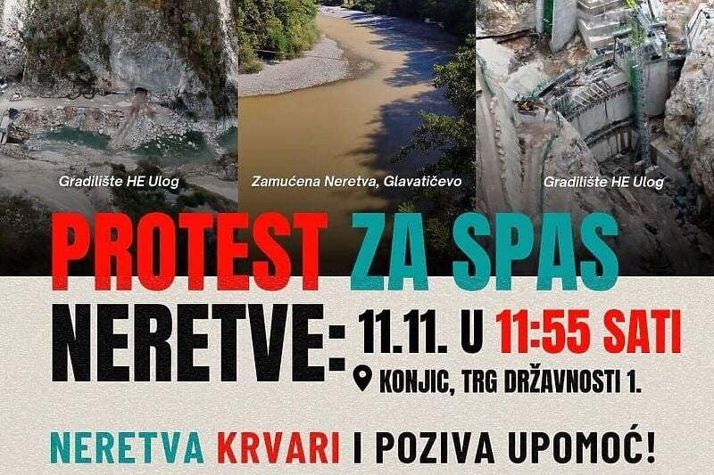 Sutra veliki protest u Konjicu za spas rijeke Neretve