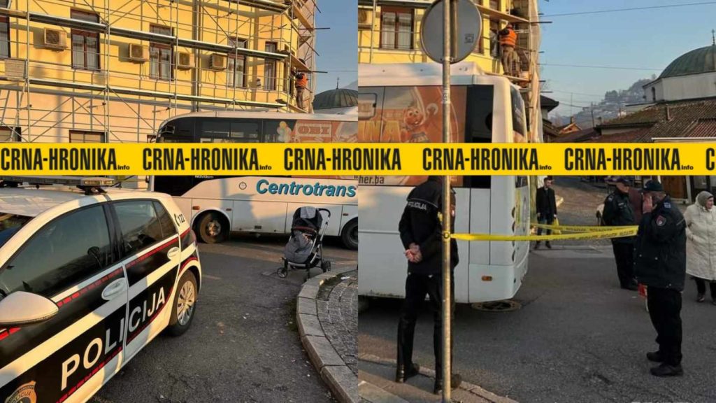 (FOTO) Nesreća u Sarajevu: Minibus udario ženu na Baščaršiji