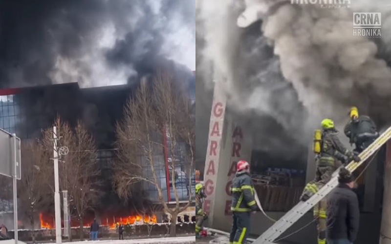 Požar na pijaci Heco postaje sve veći, vatrogasci se bore koliko mogu