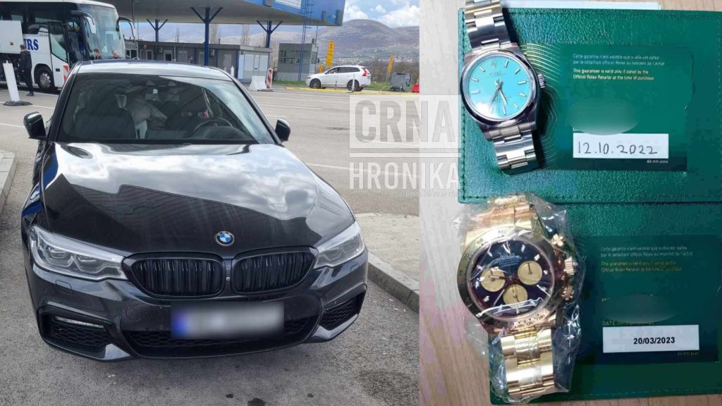 Policija na granici oduzela dva skupocjena sata od 32.000 eura i BMW-a