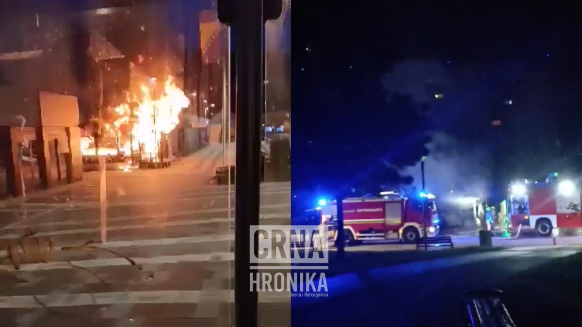 (VIDEO) Pogledajte požar na ugostiteljskim objektima u Sarajevu