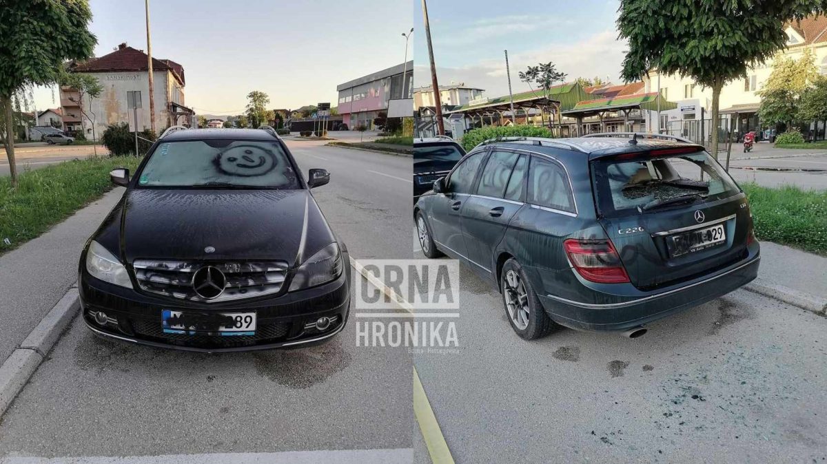 Pogledajte kako izgledaju Mercedesi kojeg je nepoznata osoba uništila na parkingu