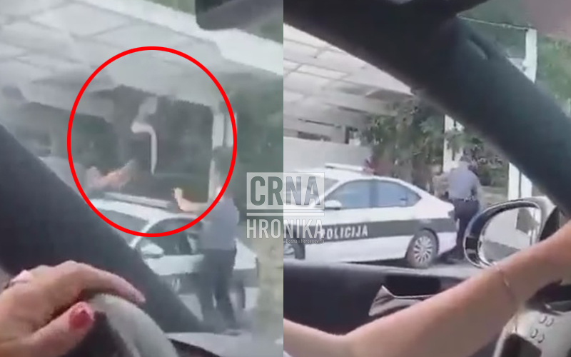 (VIDEO) Detalji skakanja mladića po policijskom vozilu: Čekićem razbio staklo, povrijedio i sebe i četiri policajca