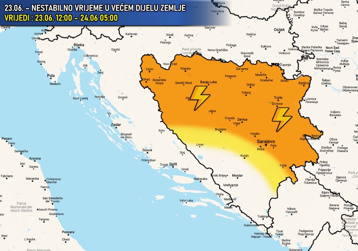 Dolazi nam nestabilno vrijeme: “Povremeni pljusak uz blaži pad temperatura”