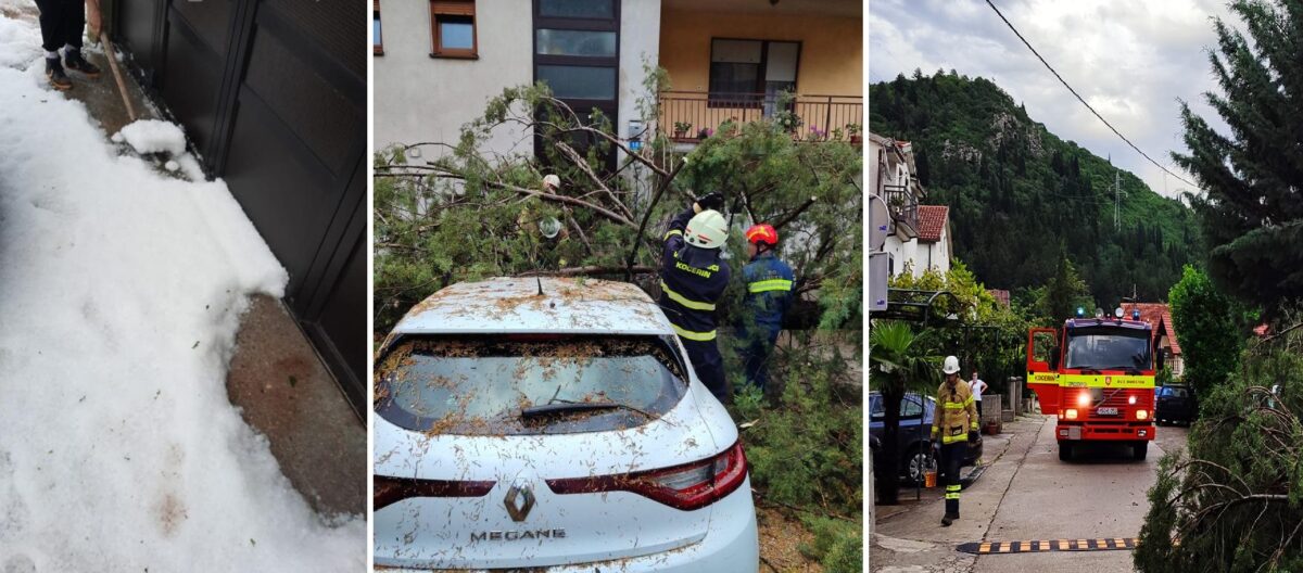 Oštećena 3 automobila: Saniraju se posljedice nevremena u Širokom Brijegu