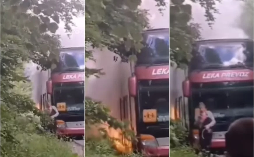 (VIDEO) Drama u Srbiji: Zapalio se autobus koji se vraća djecu sa ekskurzije