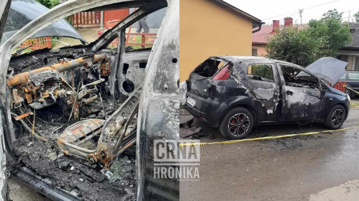 (FOTO) Zapaljen Fiat Punto u Tuzli: Vlasnica sve prijavila MUP-u TK